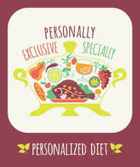 Vector illustration of Personalized diet.