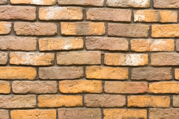 The wall as a backdrop of red brick