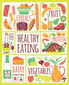 Vector illustration of Healthy Food.