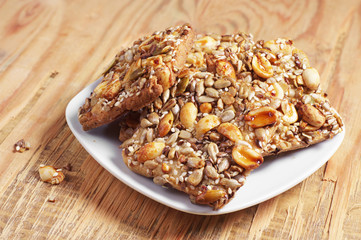 Sweet cookies with nuts and seeds