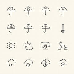 Line icons. Weather