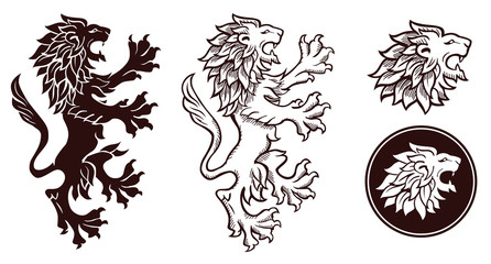 Heraldic lion silhouettes 2 © Abrams