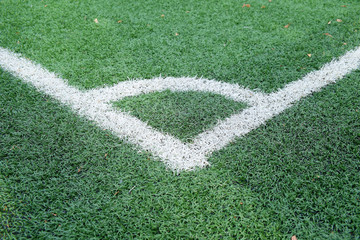 football or Soccer on artificial turf field corner