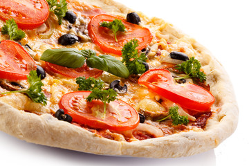 Pizza on white background 