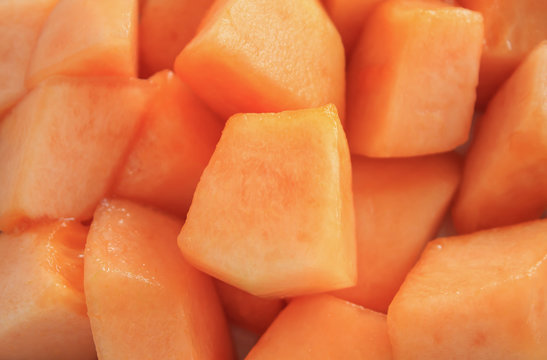 Close up slice of fresh melon