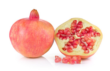 pomegranates on white background