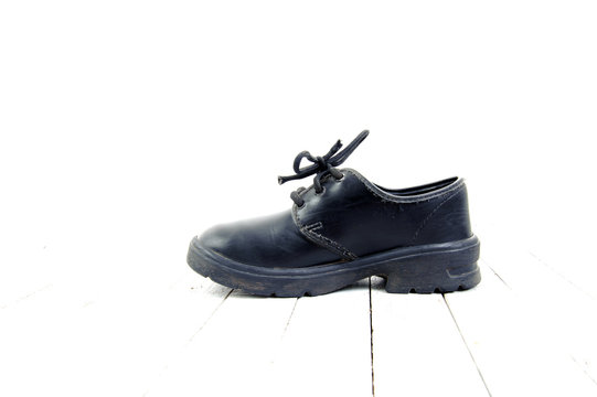 Black Leather School Shoe