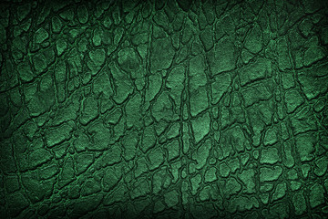 background with green textured leather surface closeup