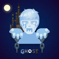 Halloween Party Ghost Role Character Bust Icons Stylish