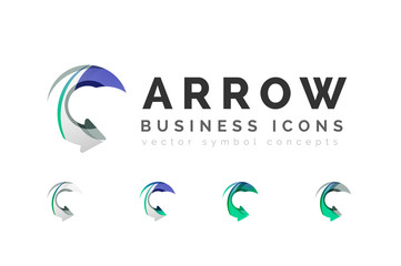Set of arrow logo business icons