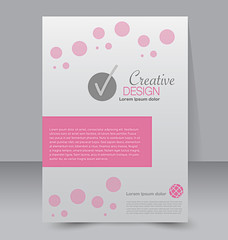 Naklejka premium Flyer template. Business brochure. Editable A4 poster for design, education, presentation, website, magazine cover. Pink and grey color.