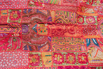 Indian patchwork carpet - obrazy, fototapety, plakaty