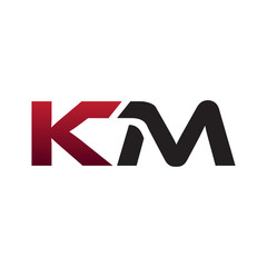 modern initial logo KM