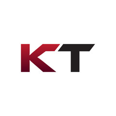 modern initial logo KT