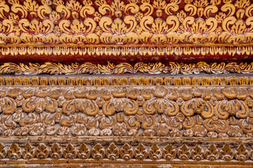 tracery on wall temple