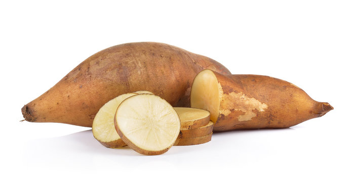 smallanthus sonchifolius on white background