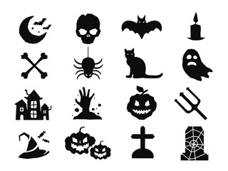 Halloween vector icons set