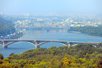 Metro bridge. Kyiv, Ukraine
