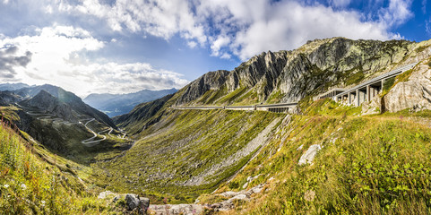 Paßstraße Gotthardpass, Valle Leventina, Kanton Tessin, Schweiz