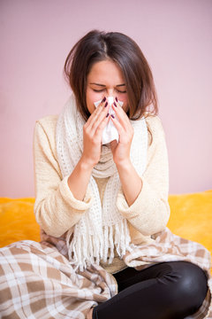 girl with a runny nose