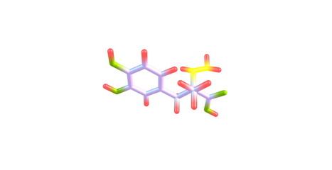 Carbidopa molecular structure isolated on white