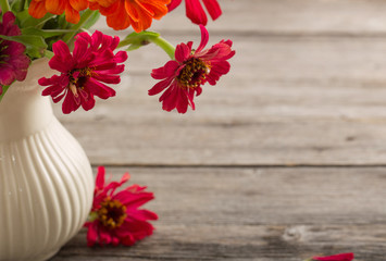 Bouquet of zinnia flowers