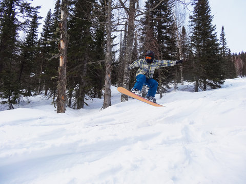 snowboarder  in jump