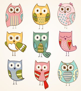 cartoon owls