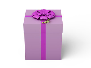 pink gift box with pink ribbon bow