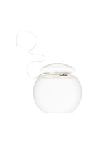 Dental floss on a white