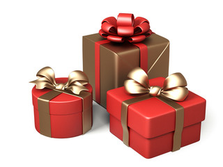 Gift Box Set. 3d rendering