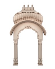 Traditional Indian Column Arc Isolated on White