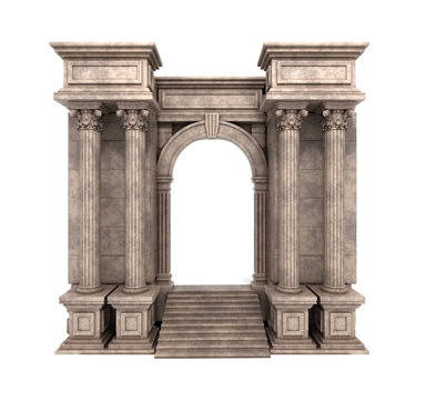 Stone Steps And Entry Way With Corinthian Columns