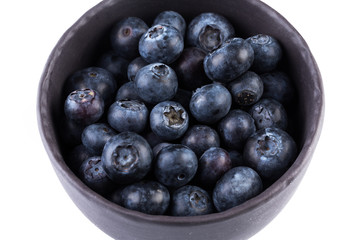 Blueberries on white background
