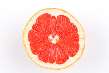 slice of grapefruit isolated on white background