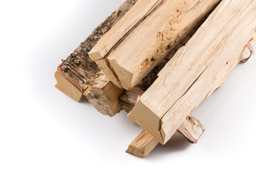 Stack of cut logs firewood