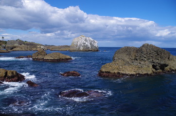 Fototapeta na wymiar 種差海岸の白岩