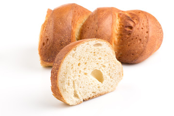 Bread slice isolated on white