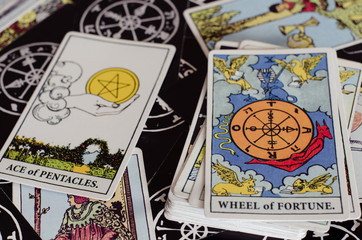 The Tarot - Ace of Pentacles & Wheel of Fortune Card.