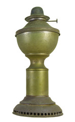 Antique lamps, kerosene bronze lamp Thai style, isolated with pa