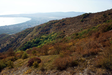 Gelendzhik, city view with mountains