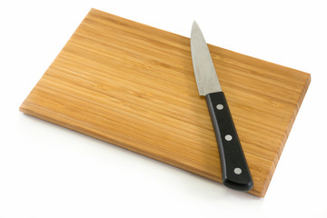 Knife and wooden cutting board, Ready to cooking.