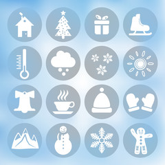 Winter icons set