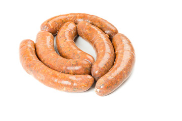 Raw homemade sausages