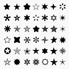 Vector set of icons of stars