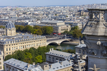 PARIS, FRANCE, on AUGUST 30, 2015. A view of the city from a survey platform on Notre-Dame de...
