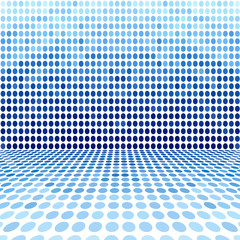 Blue Dot Empty Perspective Digital Space Wall Room