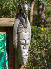 African masks wooden totem sculptures