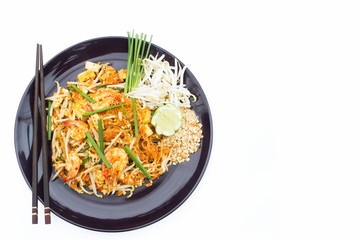 Thai food Pad thai , Thai style noodles.
