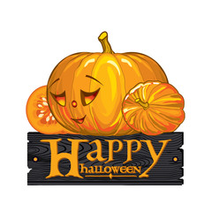 congratulation with Happy Halloween  on the board and the image of a smiling pumpkin top